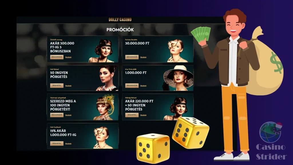 Dolly Casino bónusz ajánlatok és promóciók