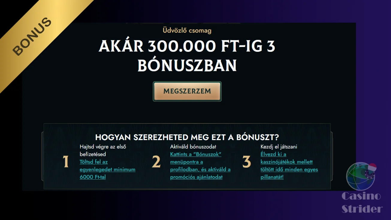 Üdvözlő bónusz új játékosoknak