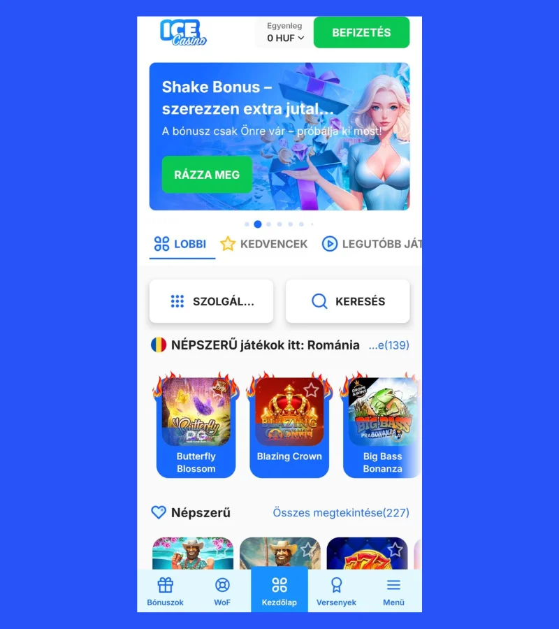 2 Navigálás a befizetés menüpontra