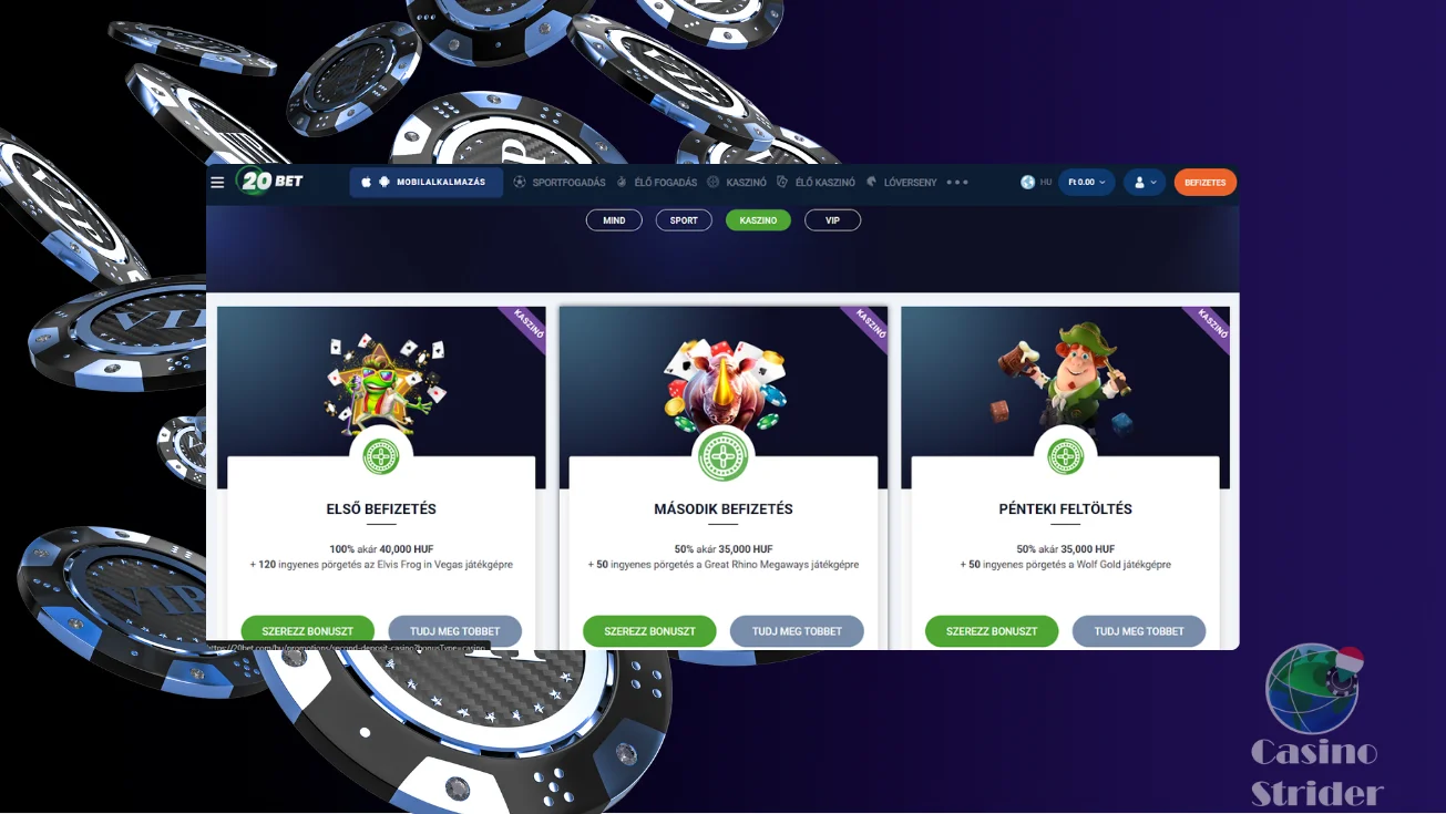 20Bet Casino bonusz