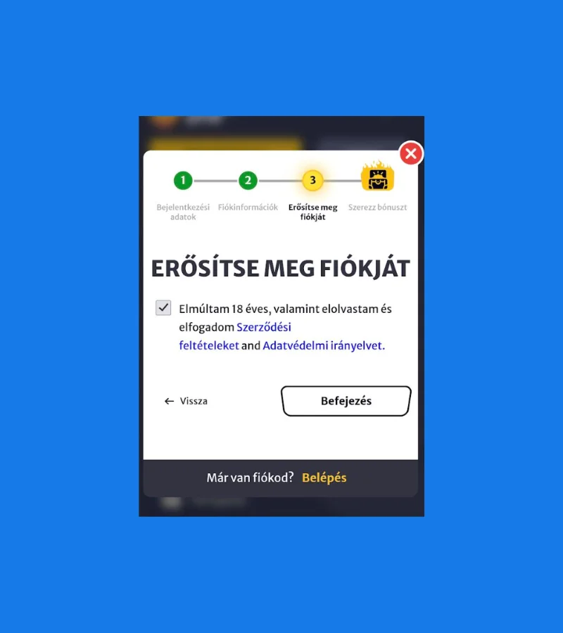 Személyes adatok megadása1