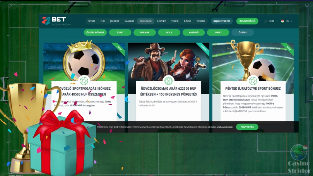 A leggyakoribb bónuszkód típusok