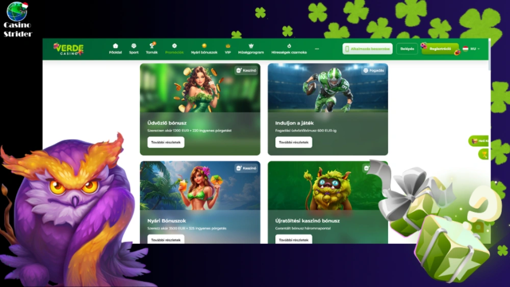 Bónuszok és promóciók a Verde Casino-ban