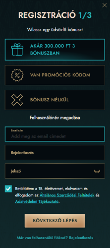 Hozz létre egy fiókot a casino logo