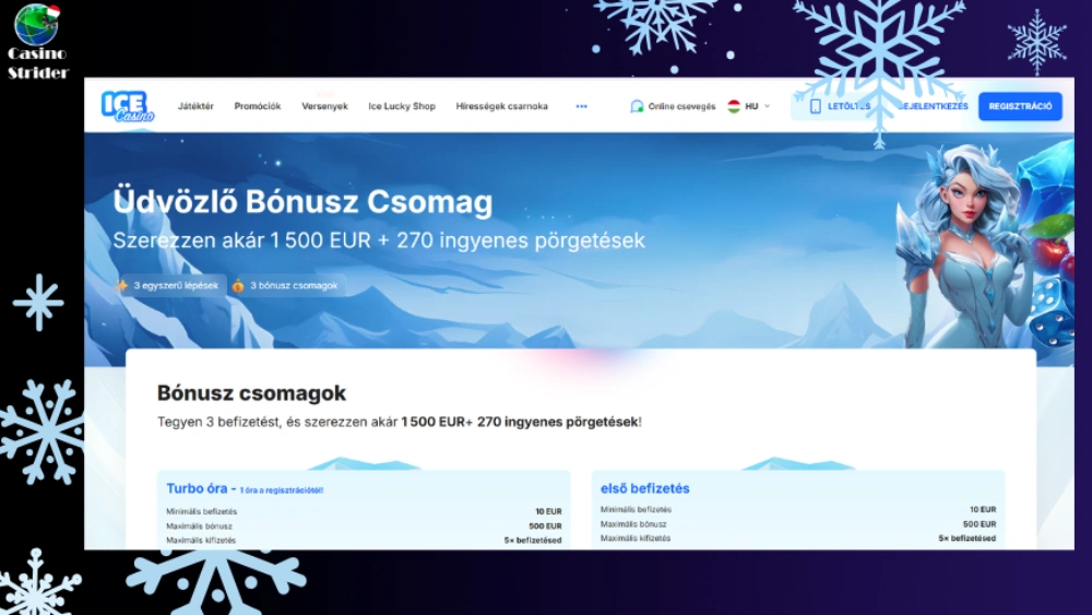 Ice Casino üdvözlő bónusz promóciós kóddal