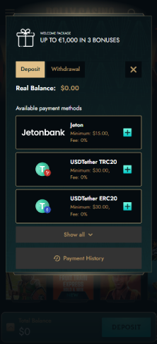 Menj a befizetés vagy pénztár részhez