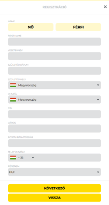 Személyes Információk