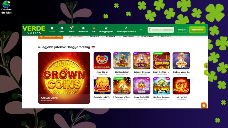 Verde casino 220 ingyenes pörgetések