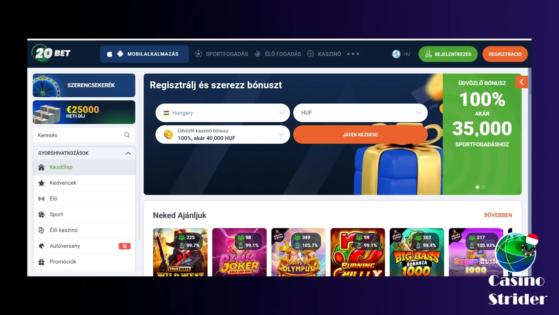 Jelenlegi 20Bet promóciós kódok 2026-re