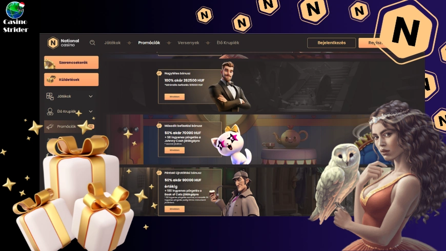 National Casino bónuszok