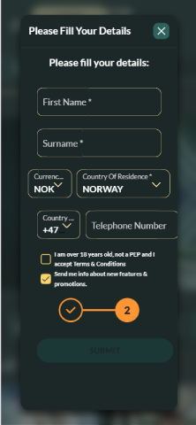 Személyes adatok kitöltése