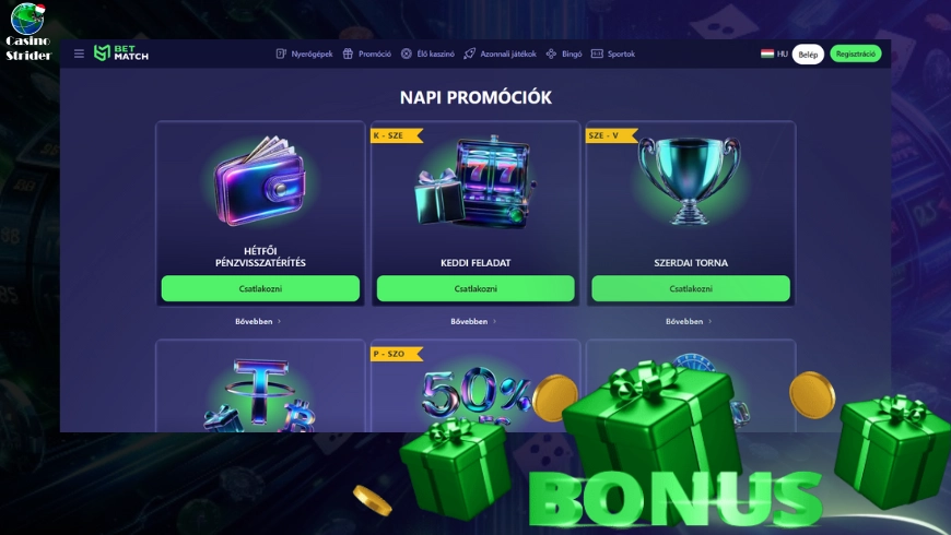 Betmatch casino bónusz