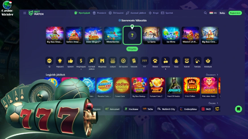 Elérhető Betmatch kaszinójátékok