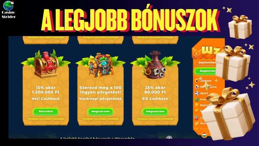 A legjobb bónuszok promóciós kóddal érhetők el