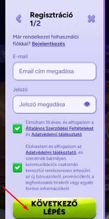 Alapadatok megadása