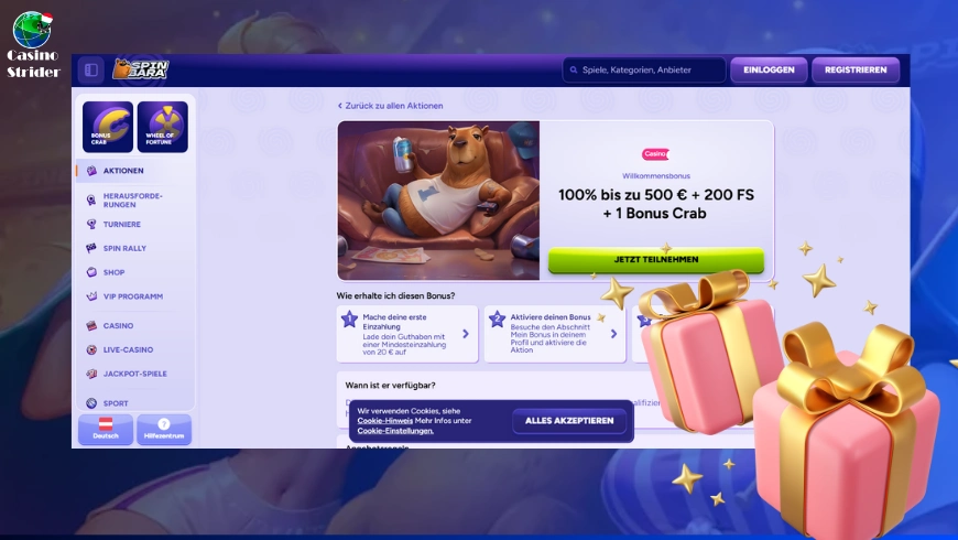 Spinbara Casino Üdvözlő Bónusz