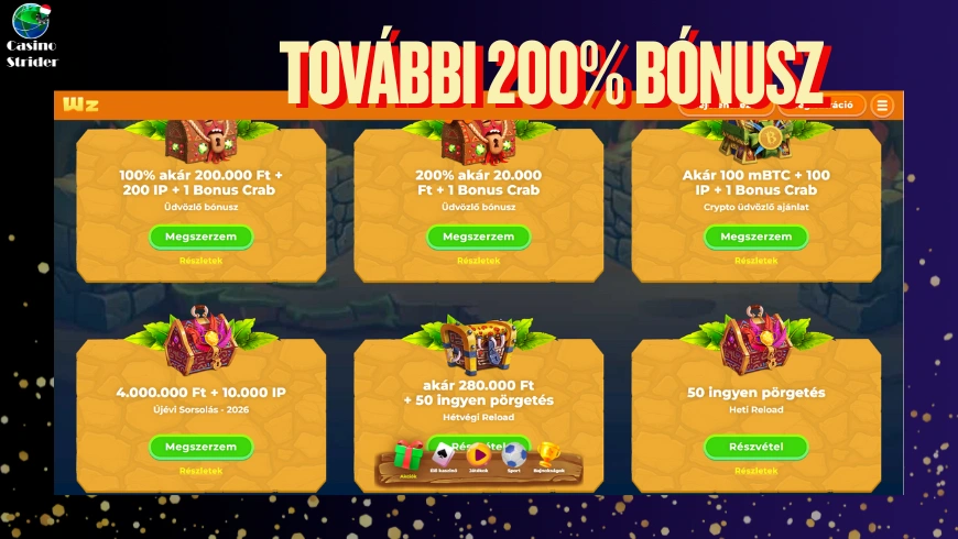 További 200% bónusz