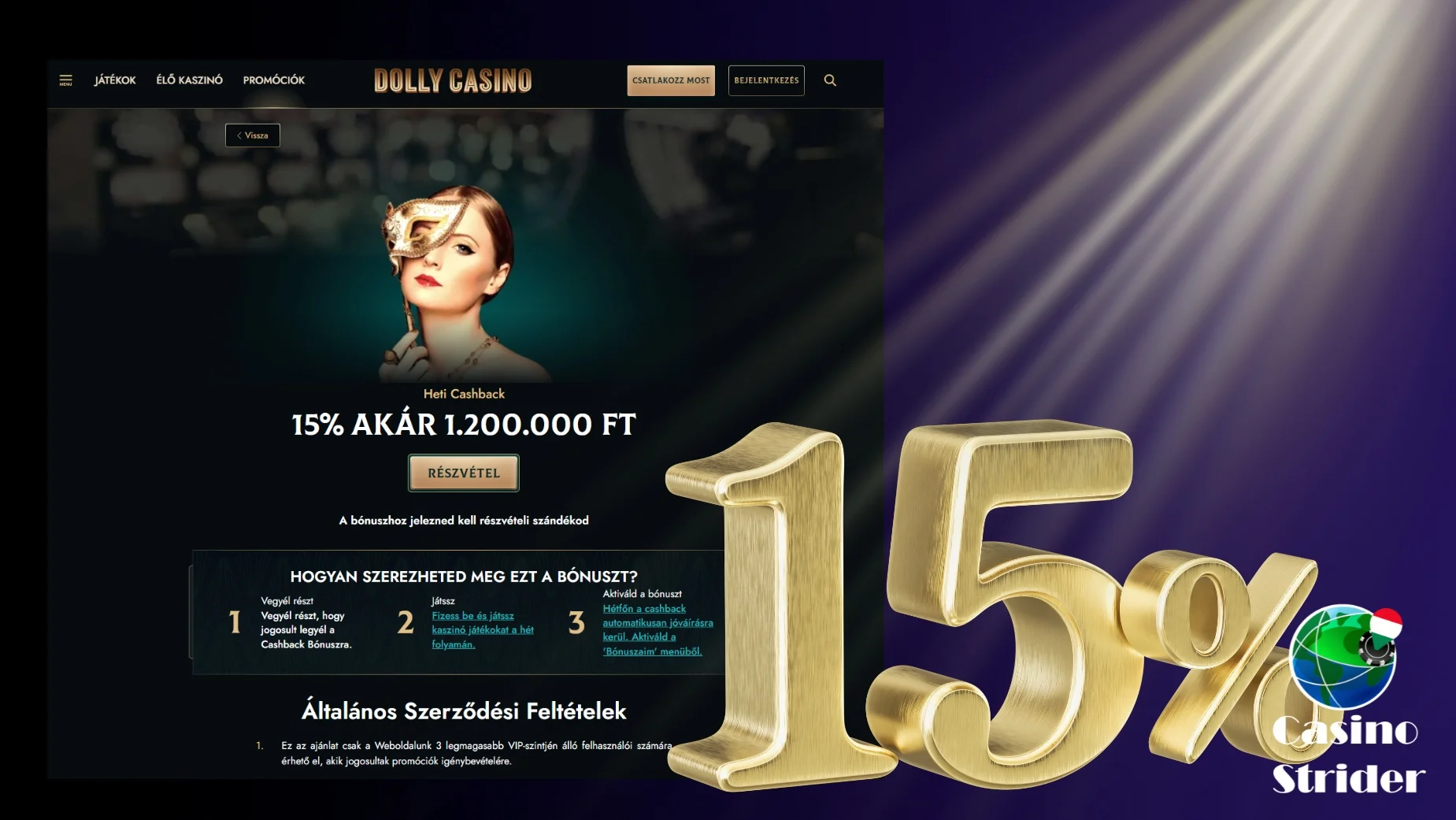 Cashback Bónuszok Dolly Kaszinó Magyarország