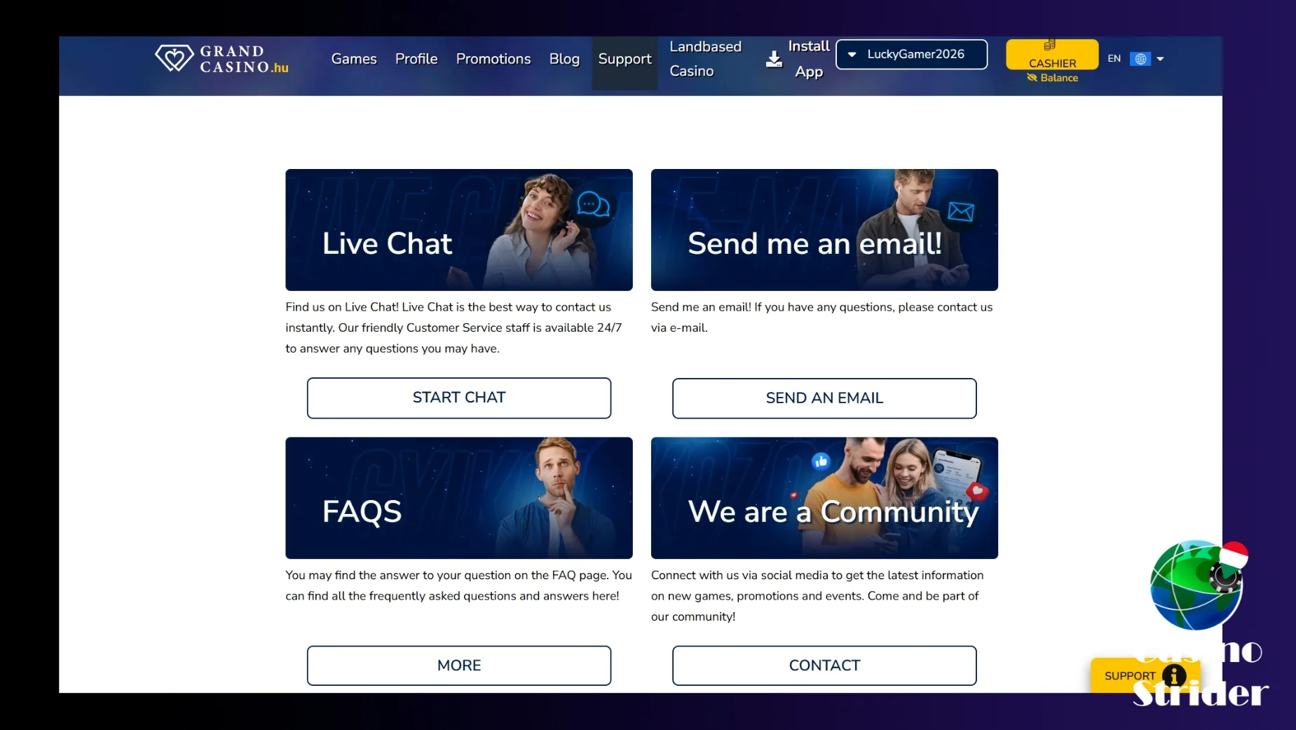 Grand Kaszinó Ügyfélszolgálat